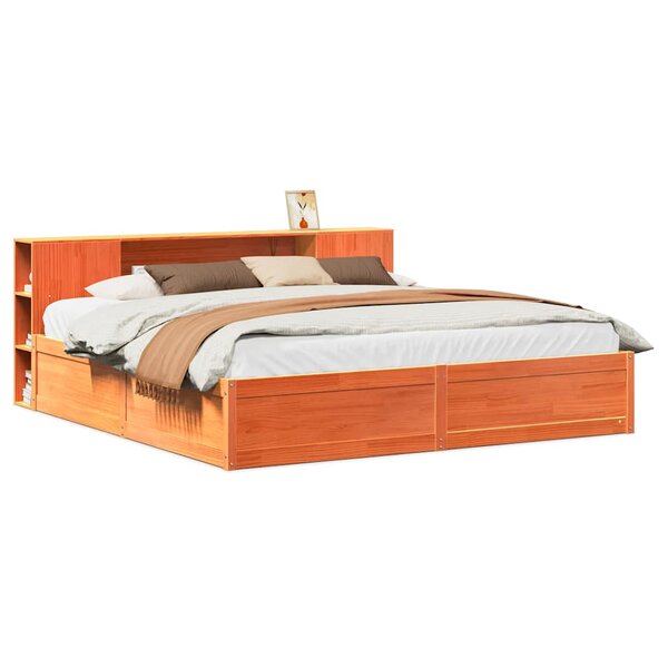 vidaXL Cadre de lit sans matelas cire marron 180x200cm bois pin massif