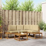 vidaXL 5 pc Ensemble de canapés d'extérieur Naturel et Beige