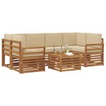 vidaXL Ensemble de canapés d'extérieur 7 Pièces Naturel et Beige