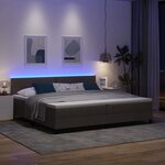 vidaXL Lit à ressorts avec matelas Marron foncé 200 x 200 cm tissu