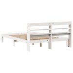 vidaXL Cadre de lit avec tête de lit blanc 135x190 cm bois pin massif