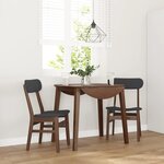 vidaXL Chaises à manger coussins 2 Pièces marron bois massif caoutchouc