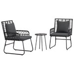 vidaXL Ensemble de salle à manger pour jardin 3 Pièces Noir  Anthracite