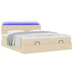 VidaXL Cadre de lit ottoman avec matelas crème 180x200 cm tissu