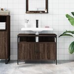vidaXL Armoire lavabo de salle de bain chêne marron 80x30x60 cm