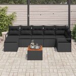 vidaXL Ensemble de canapé de jardin avec stockage 8 Pièces Noir polyrotin