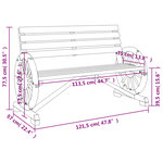 vidaXL Banc de jardin 2 places bois de sapin massif