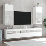 vidaXL Meuble TV avec lumières LED blanc 40 5x30x90 cm
