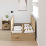 vidaXL Cadre de lit avec stockage chêne artisanal 200 x 90 x 31 5 cm
