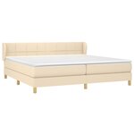 vidaXL Sommier à lattes de lit avec matelas Crème 200x200 cm Tissu
