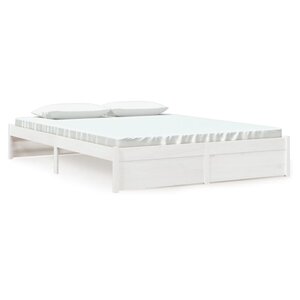 vidaXL Cadre de lit sans matelas blanc bois massif 150x200 cm