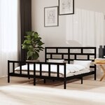 vidaXL Cadre de lit sans matelas noir bois massif 200x200 cm