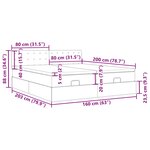 VidaXL Cadre de lit ottoman avec matelas noir 160x200 cm tissu