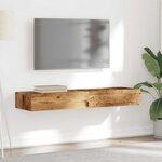 vidaXL Meubles TV avec éclairage LED 2 Pièces vieux bois 60x35x15 5 cm