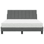 vidaXL Lit avec matelas gris foncé 140x190 cm tissu