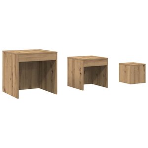 vidaXL Tables gigognes 3 Pièces chêne artisanal bois d'ingénierie