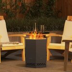vidaXL Fire Pit Black 38 x 38 x 51 cm Cold-rolled steel