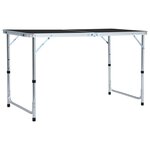 vidaXL Table pliable de camping Gris Aluminium 120x60 cm