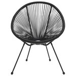vidaXL Ensemble à dîner d'extérieur 5 Pièces Rotin PVC Noir