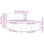 vidaXL Cadre de lit avec matelas Gris clair 140 x 200 cm Tissu