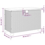 vidaXL Boîte de rangement de jardin beige résine tressée bois d'acacia