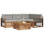 vidaXL Ensemble de canapés d'extérieur 5 pc Gris Naturel et Clair