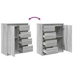 vidaXL Buffet avec tiroirs sonoma gris 71x35x84 cm bois d'ingénierie