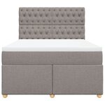vidaXL Sommier à lattes de lit avec matelas Taupe 160x200 cm Tissu