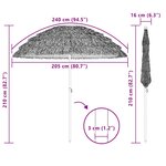 vidaXL Parasol de plage Naturel 255 x 255 x 255 cm Polyester et Acier