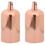 vidaXL Douilles de lampe 2 Pièces bronze or rose E27