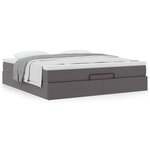 VidaXL Cadre de lit ottoman avec matelas gris 160x200 cm similicuir