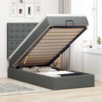vidaXL Cadre de lit ottoman avec matelas gris foncé 90x190 cm tissu