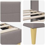 vidaXL Cadre de lit avec tête de lit Taupe 180 x 200 cm Tissu