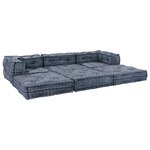 vidaXL Coussin 3 Pièces Bleu 70 x 70 x 54 cm Polyester