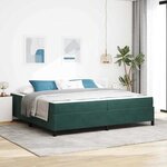vidaXL Cadre de lit avec matelas Vert foncé 200 x 200 cm tissu