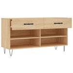 vidaXL Banc à chaussures chêne sonoma 102x35x55 cm bois d'ingénierie