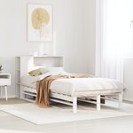 vidaXL Lit bibliothèque sans matelas blanc 100x200 cm bois massif