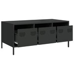 vidaXL Table basse noir 101 5x50x43 5 cm acier laminé à froid