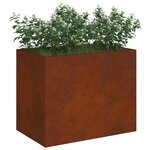 vidaXL Cache-pot de jardin Acier patiné 50 x 32 x 40 cm Acier patiné
