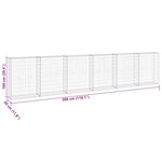 vidaXL Mur en gabion avec couvercles Acier galvanisé 300x30x100 cm