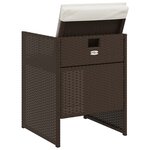 vidaXL Ensemble à manger de jardin 5 Pièces et coussins marron poly rotin