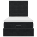 VidaXL Cadre de lit ottoman avec matelas noir 100x200cm velours