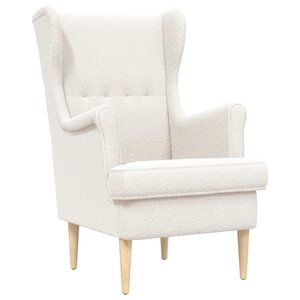 vidaXL Fauteuil Crème Bouclé
