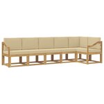 vidaXL Ensemble de canapés d'extérieur 6 pc Blanc et Beige Polyester