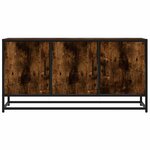 vidaXL Meuble TV chêne fumé 100x35x50 cm bois d'ingénierie et métal