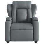 vidaXL Fauteuil de massage inclinable électrique gris similicuir