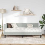 vidaXL Cadre de lit d'angle avec matelas 2 Pièces Gris clair Velours