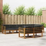 vidaXL Ensemble de canapés d'extérieur 8 pc Naturel et Anthracite