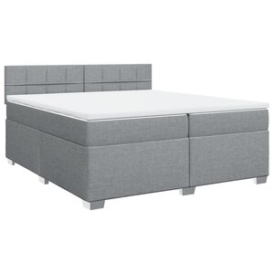 vidaXL Sommier à lattes de lit avec matelas Gris clair 200x200cm Tissu