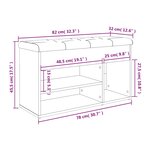 vidaXL Banc à chaussures gris béton 82x32x45 5 cm bois d'ingénierie